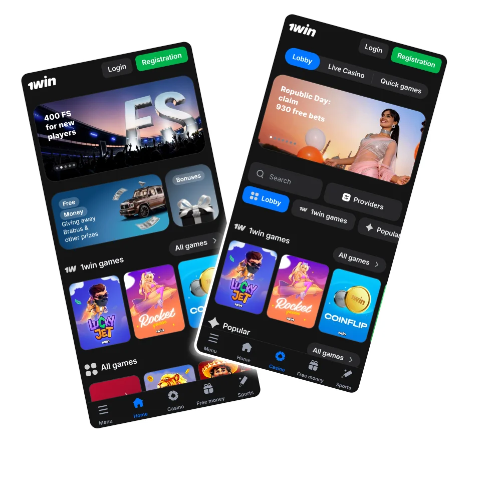 Use the 1win mobile app to access the platform from your mobile phone.