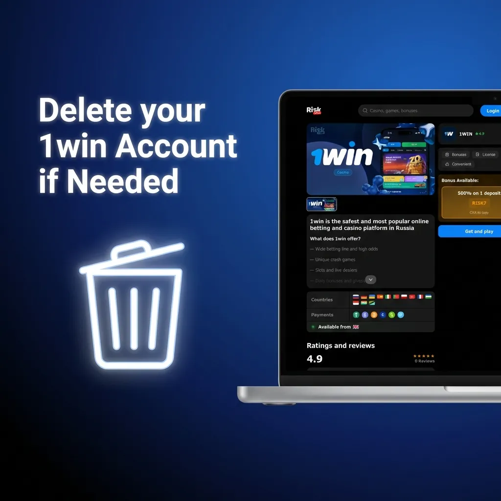 Guide showing how to permanently delete your 1win account through customer support with verification steps