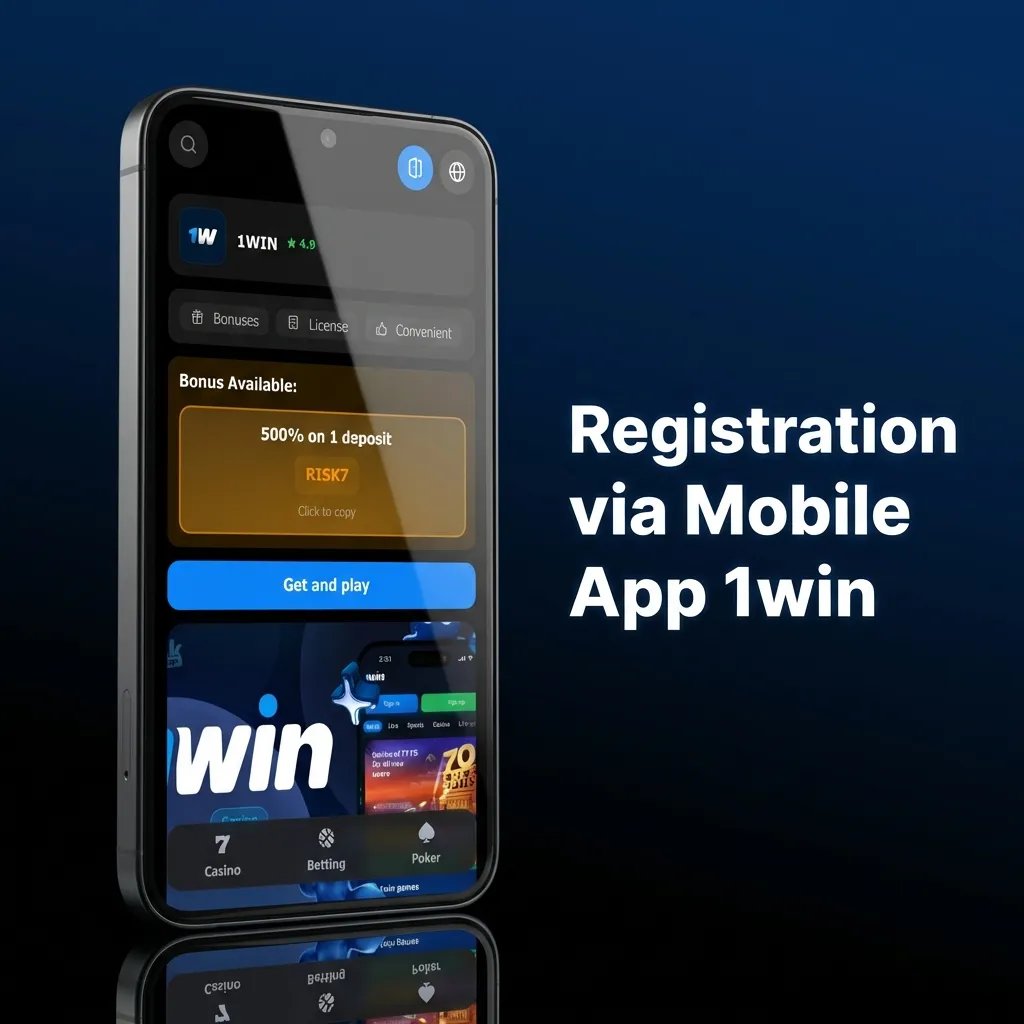 Download 1win mobile app to register quickly using one-click, email, phone, or social media options in INR currency.
