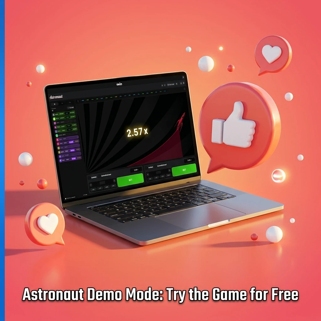 Astronaut demo mode on 1win with virtual credits, crash mechanics, and live statistics for free play practice