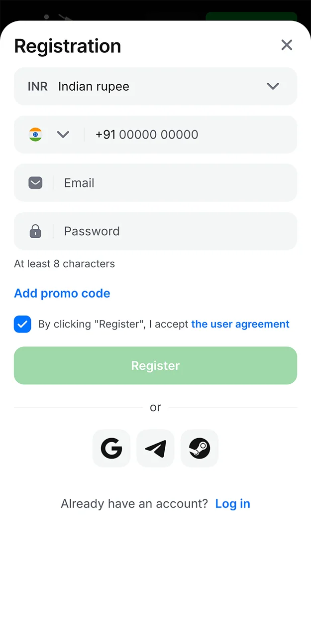 Please complete the registration form on the 1win website and confirm your participation.
